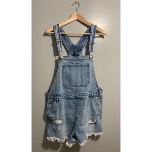 Denim Overall Shorts